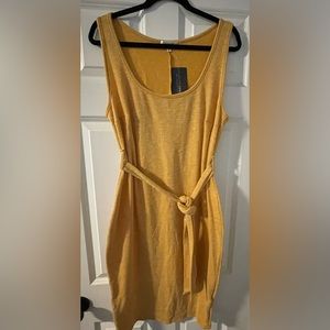 Curvy Sense - Rib Bodycon Tank Dress w/ waist Tie SZ XL